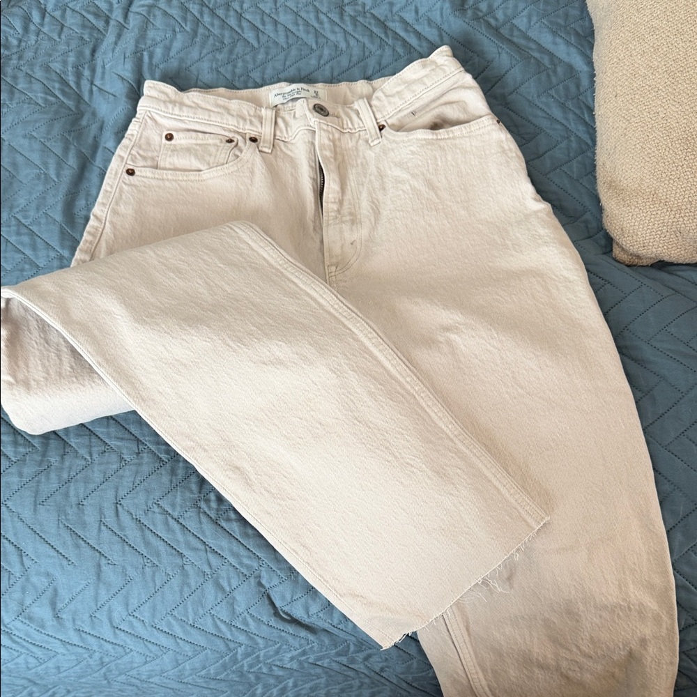 Abercrombie & Fitch Beige Ultra High Rise Jeans